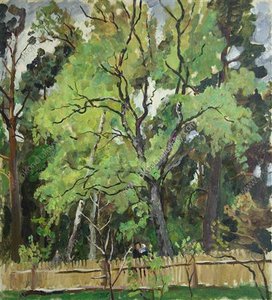 The Trees Behind The Fence — Pyotr Konchalovsky, Fauvism