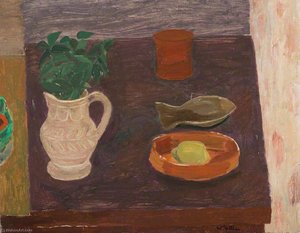 Still Life, Pot With Evergreen Leaves — Sir William George Gillies