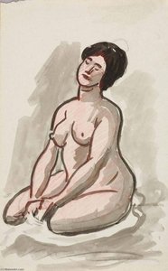 Female Nude, Sitting — Carl Newman