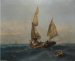 Fishing Boat In Choppy Waters — Konstantinos Volanakis