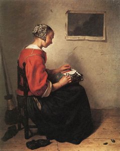 The Lace-maker — Netscher, Caspar