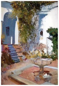 Fountain At The Alcazar In Sevilla — Joaquín Sorolla Y Bastida, Late Impressionism