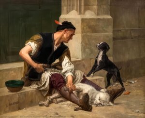 Beggar And His Dogs