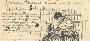Woman Reading A Novel — Vincent Willem Van Gogh, Post-impressionism
