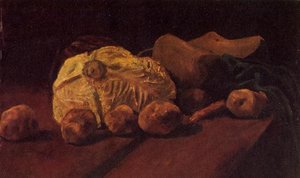 Still Life With Cabbage And Clogs — Vincent Willem Van Gogh, Dutch Barbizon School