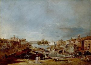 View Of Dolo On The Brenta — Francesco Lazzaro Guardi