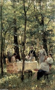 A Garden Party — Julius Garibaldi Melchers