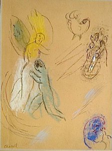Study To ''jacob Wrestling With The Angel'' — Marc Chagall