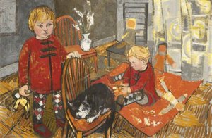 Two Children With A Cat — Claudia Williams