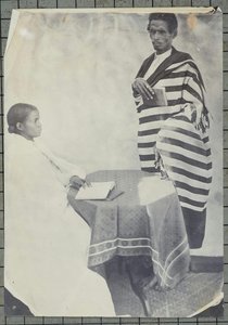 Standing Man In A Striped Wrapper And Seated Woman In A White Wrapper — William Ellis