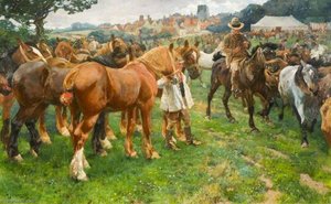 A Suffolk Horse Fair, Lavenham — Sir Alfred James Munnings