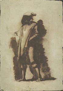 Standing Man, Face Down In The Shade Of A Large Cap — Salvator Rosa