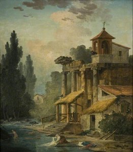 A Caprice With A Hermitage — Hubert Robert