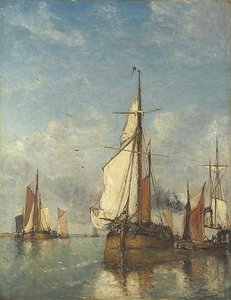 Dutch Paddleboats At Anchor — Paul Jean Clays