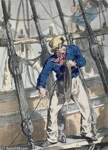 Heaving The Lead From 'costume Of Great Britain — John Augustus Atkinson