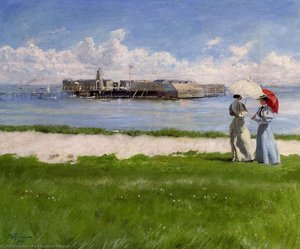 The Conversation, Helgoland — Paul Gustave Fischer