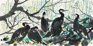 Ospreys By The Willow Shores — Wu Guanzhong