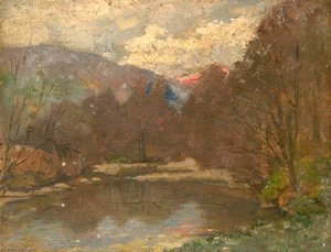 Autumn Landscape With Pond — Sidney Herbert Sime