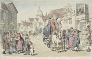 Dolphins Inn; Greenwich And Woolwich Coaches — Thomas Rowlandson
