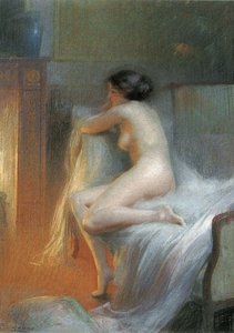 A Nude Reclining By The Fire — Delphin Enjolras