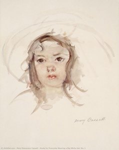 Study For Françoise Wearing A Big White Hat, No. 1 — Mary Stevenson Cassatt