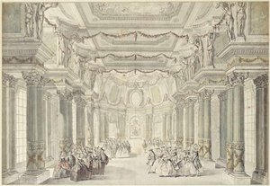 Representation of the comedy-ballet La Princesse de Navarre given in the theater installed in the arena of Great Stables of Versailles