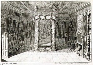 Design For A Bedchamber With A Four Poster Bed — Daniel The Elder Marot