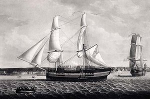 Ships In British Port, (painting) — Robert W. Salmon