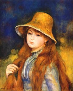 Girl With A Straw Hat — Pierre-auguste Renoir, Impressionism