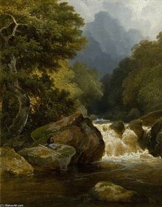 Wooded Glen With An Angler — James Arthur O Connor