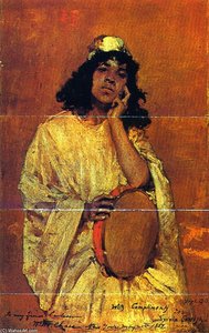 Girl With Tamborine (also Known As The Tamborine) — William Merritt Chase