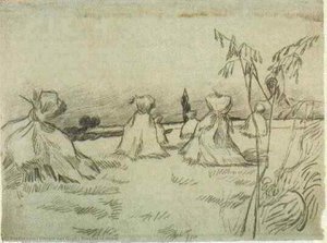 Sheaves Of Wheat — Vincent Willem Van Gogh, Post-impressionist Landscape