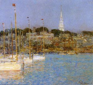 Cat Boats, Newport — Frederick Childe Hassam, Impressionism