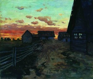 Huts After Sunset — Isaak Ilyich Levitan