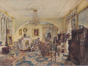 Count Casimir Batthyány In His Saloon At Castle Siklós — Rudolf Von Alt
