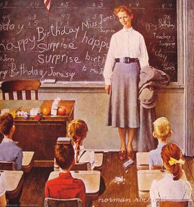 Teacher's Birthday — Norman Rockwell