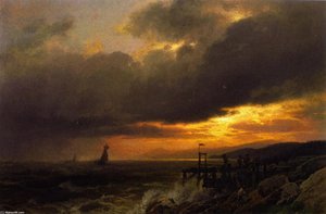 Sunset On The Coast Of Maine — Herman Herzog