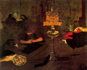 Young Woman With Lamp — Pierre Bonnard