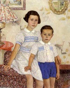Two Children In An Interior — Leon De Smet