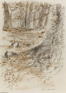 Rabbits in a Wood