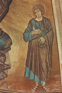Christ Enthroned Between The Virgin And St John The Evangelist (detail) — Cimabue