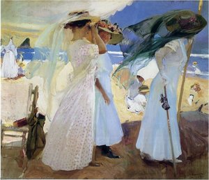 Under The Awning, Zarauz — Joaquín Sorolla Y Bastida, Impressionism