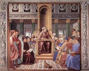 St. Augustine Reading Rhetoric And Philosophy At The School Of Rome — Benozzo Gozzoli