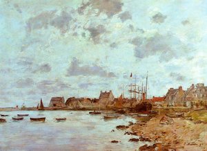 The Port At Saint-vaast-la-houghe — Eugène Louis Boudin