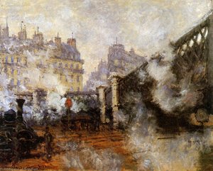 The Europa Bridge At Saint-lazare Sun — Claude Monet