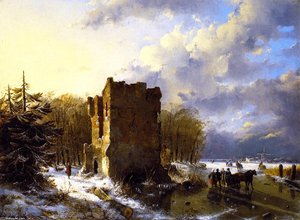 Winter Scene, Holland — Louis Remy Mignot