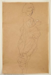 Standing Figure In Frilly Dress — Gustav Klimt, Vienna Secession