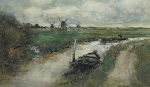 Punting Along A River — Jan Weissenbruch