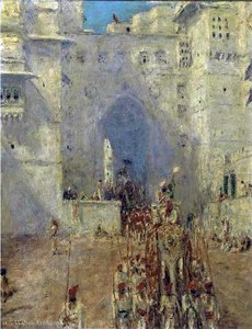A dream-like view of a royal procession in Udaipur