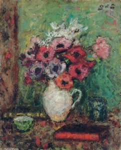 Anemones In Earthenware Pitcher